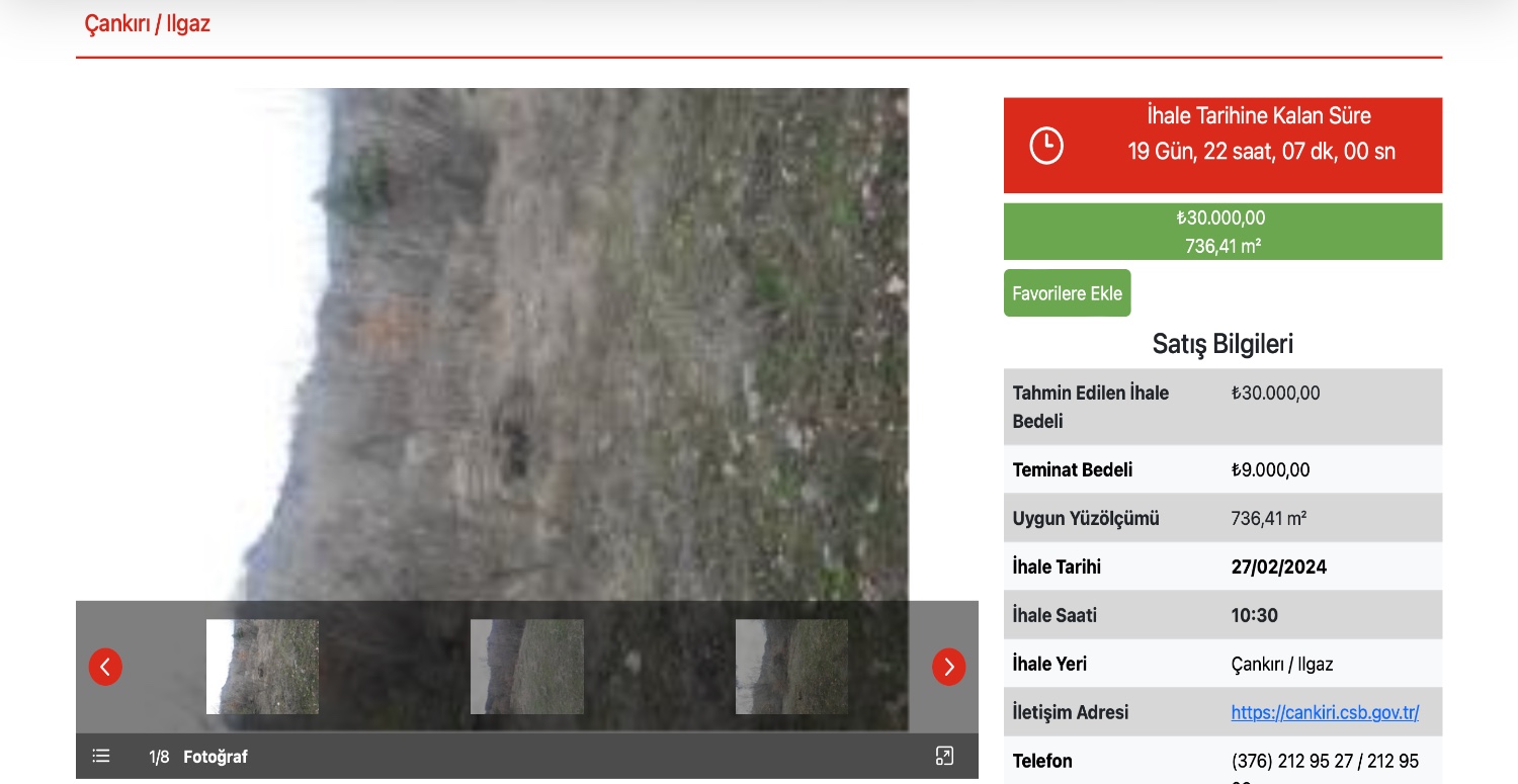 30.000 TL’ye 736,41 metre² arazi sizin olacak! İhale için geri sayım başladı