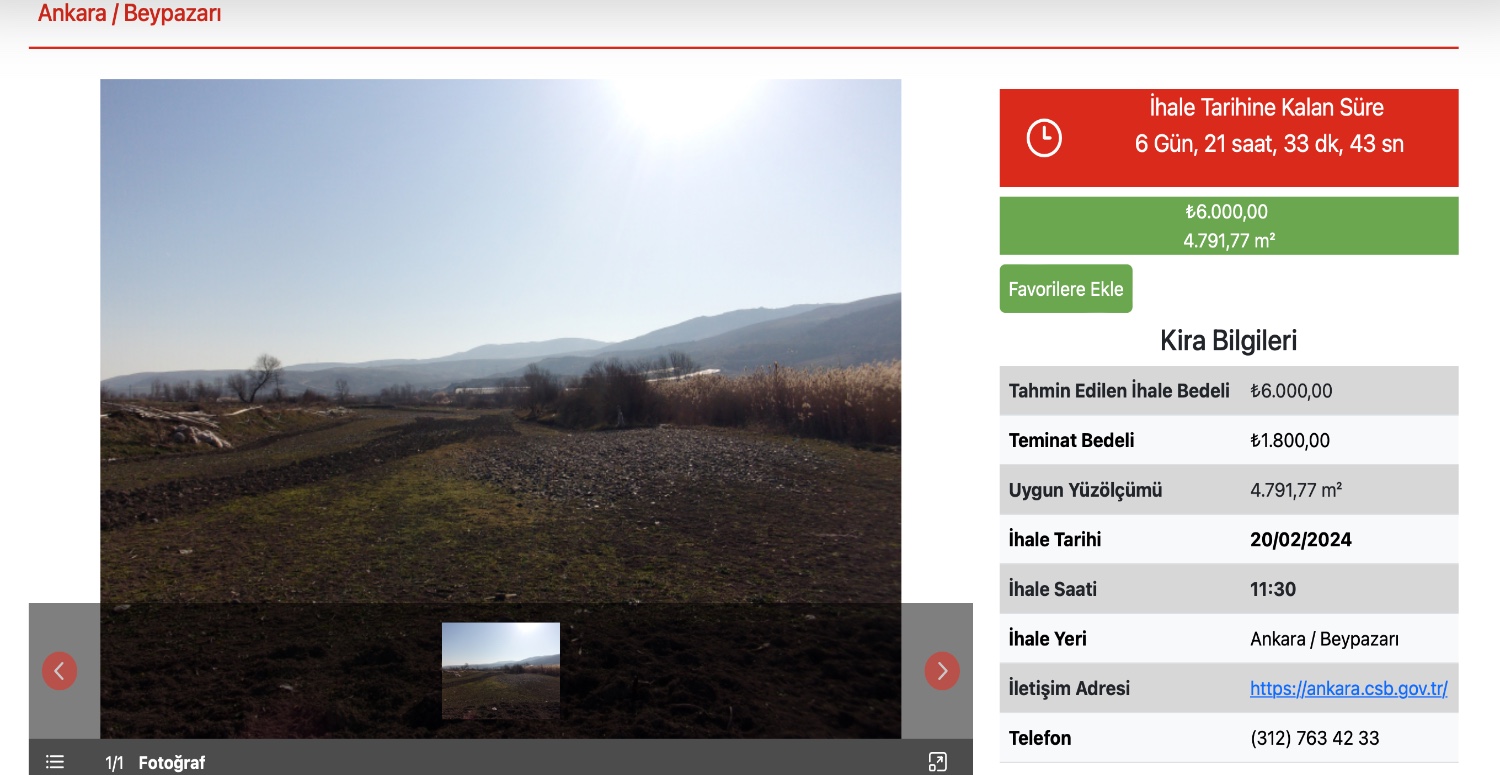 6.000 TL’ye Ankara’da 4.791,77 metrekare arazi sizin olacak! Milli Emlak ortalığı karıştıran ilanı yayınladı