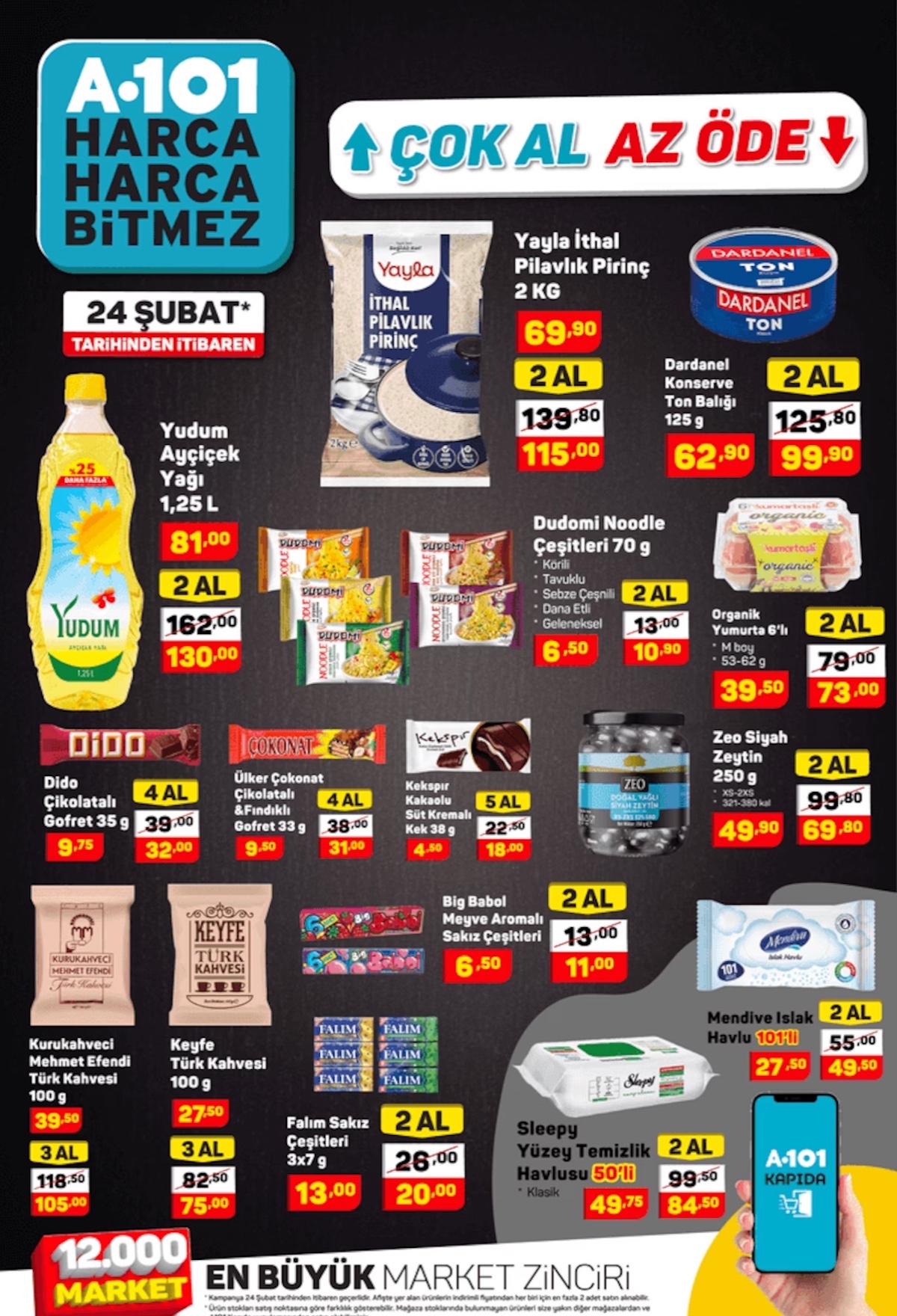 A101 marketlerde çok al az öde kampanyası başlatıldı’ Kampanyadan 1 Mart’a kadar yararlanabileceksiniz