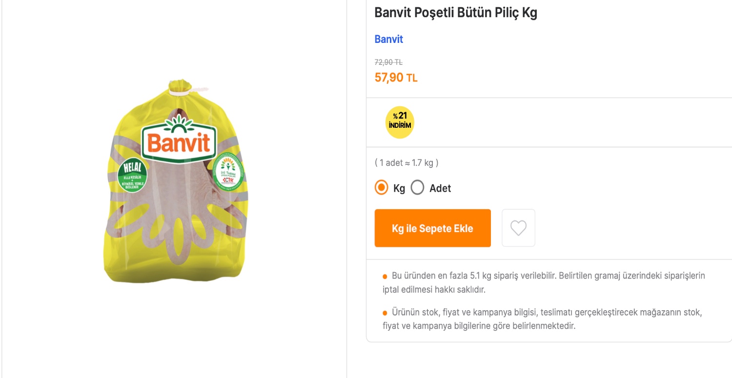 Bütün tavuk sadece 57 TL’ye düşüyor! Bu fiyattan ucuzunu bulmanıza imkan yok