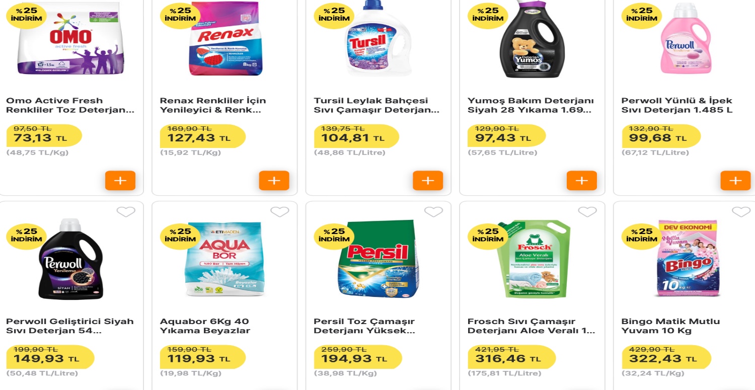 Çamaşır deterjanlarında yüzde 25 indirim sizleri bekliyor! 12 Şubat’a kadar uygun fiyatlardan çamaşır deterjanı alabilirsiniz