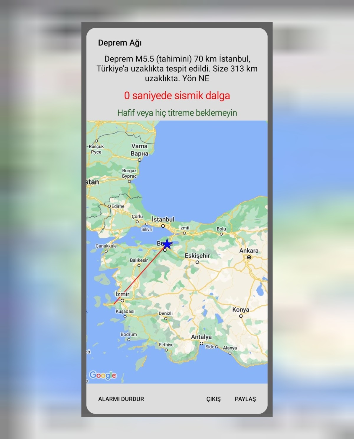 deprem bildirimi