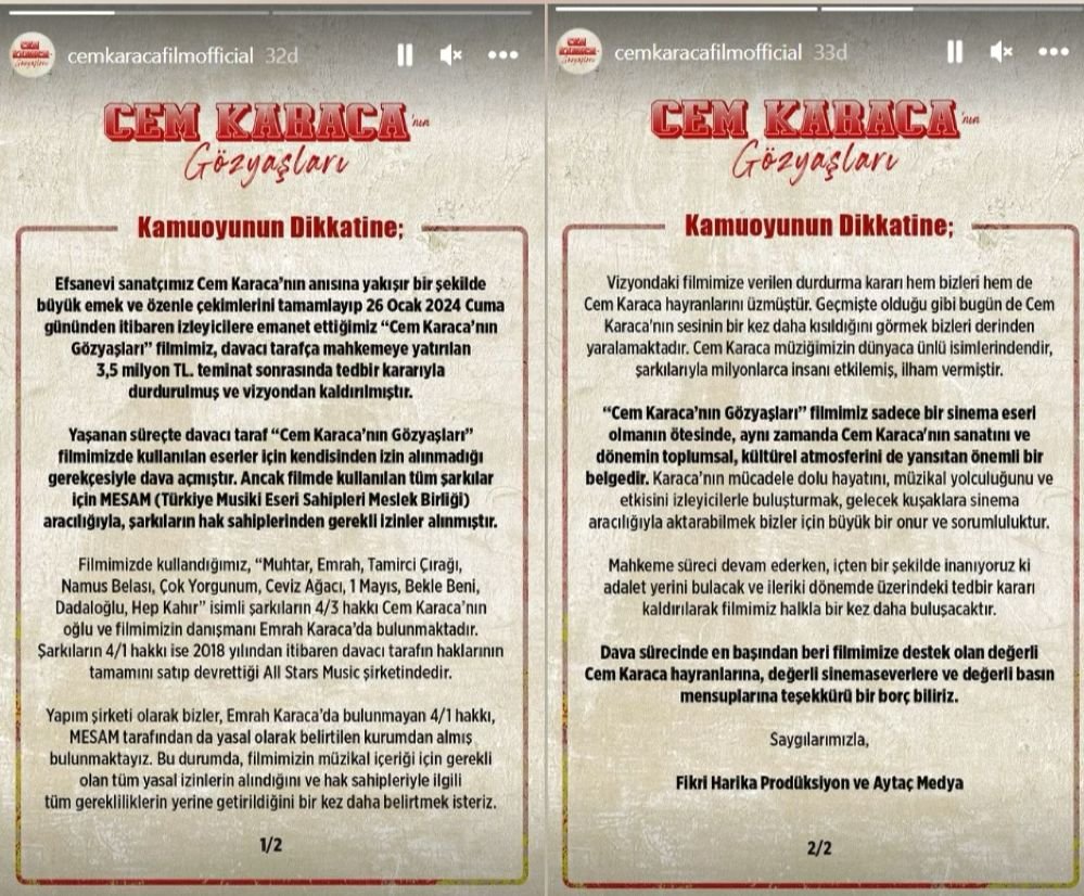 Cem Karaca filmine mahkeme tarafından engel konulmuştu: Filmin yapımcısından açıklama geldi!