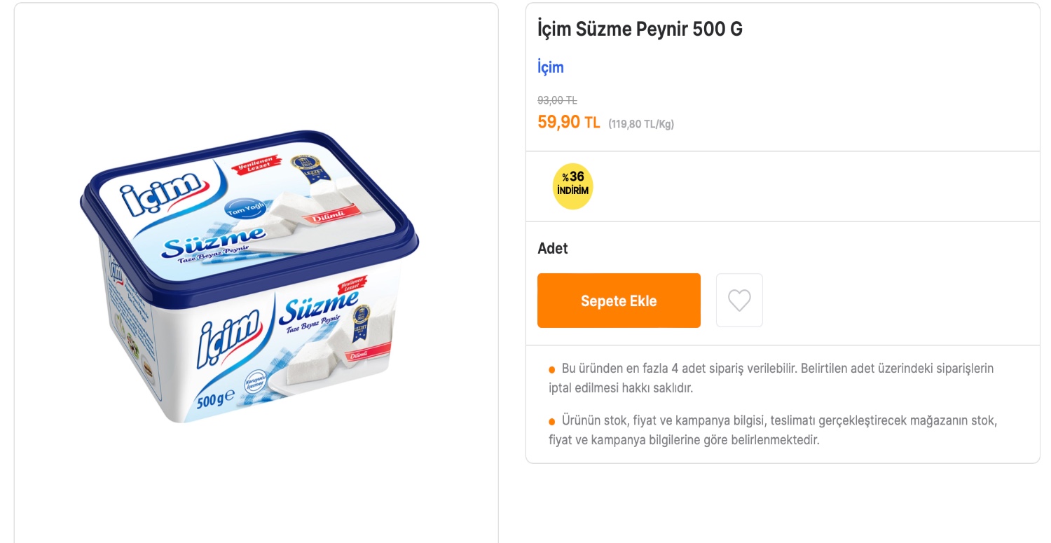 Migros'tan ucuzunu bul bulabilirsen kampanyasında bu sefer beyaz peynir indirimde! Yüzde 36 indirim sizi bekliyor