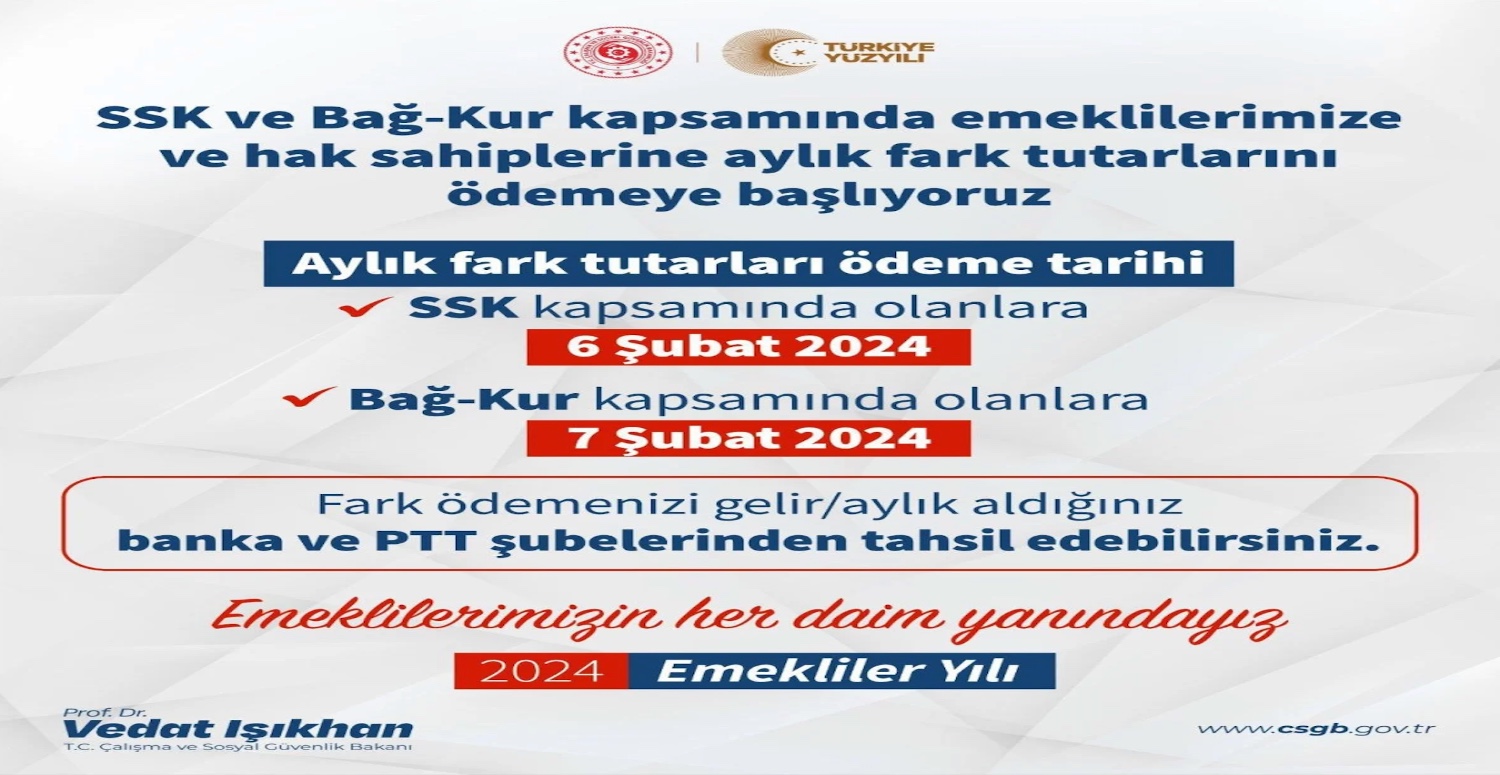 SKK ve Bağ - kur emeklilerine müjde! Hak sahiplerinin fark ödemelerini alacakları tarih belli oldu