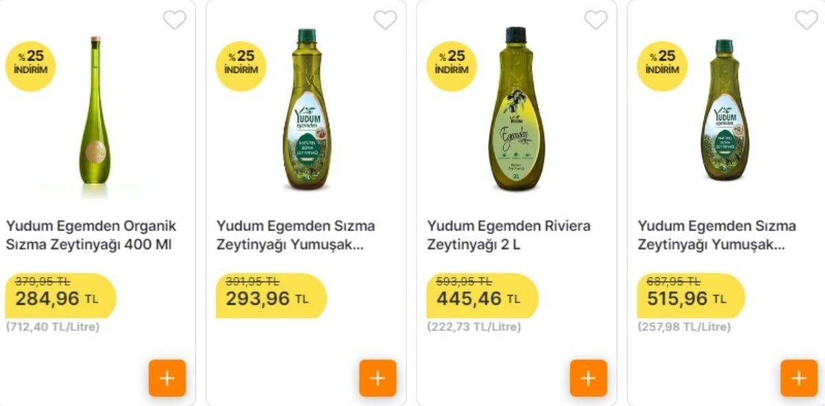 O markette zeytinyağı indirimde