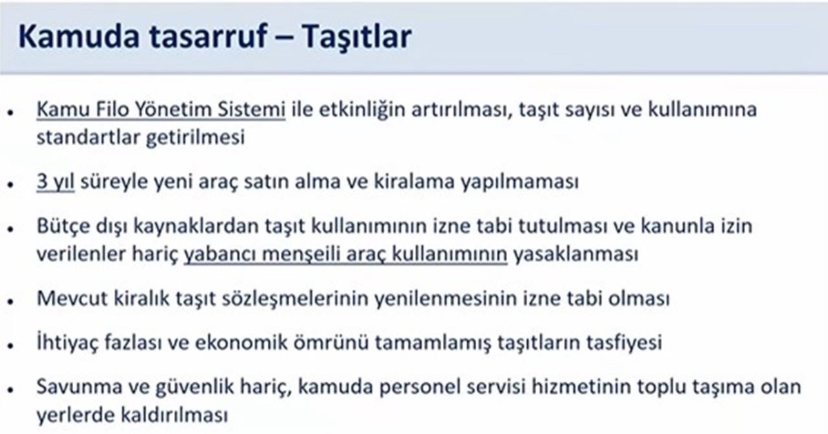 bakan şimşek kamuda tasarruf