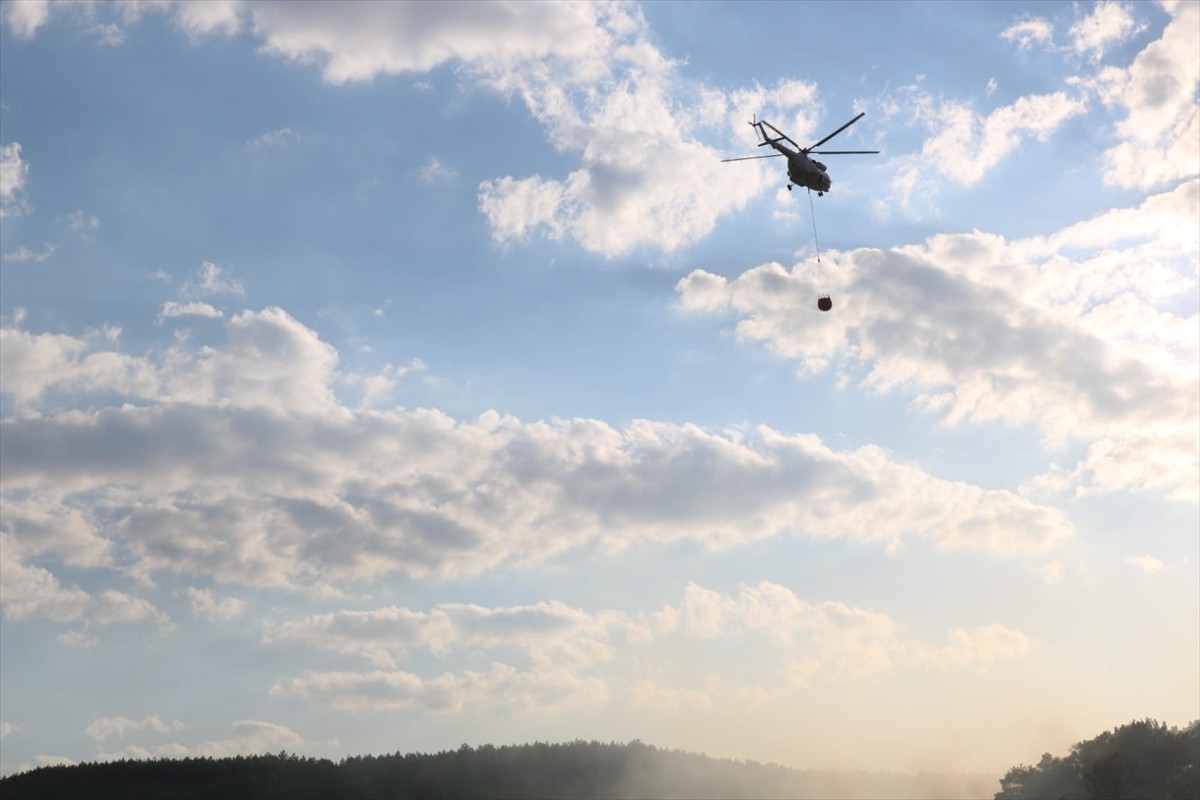 Denizli'nin Çivril ilçesinde çıkan orman yangınına havadan ve karadan müdahale çalışması devam...