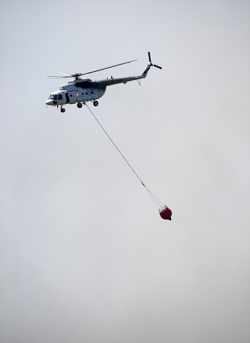 İzmir'in Urla ilçesinde çıkan orman yangınına havadan ve karadan müdahale ediliyor. 