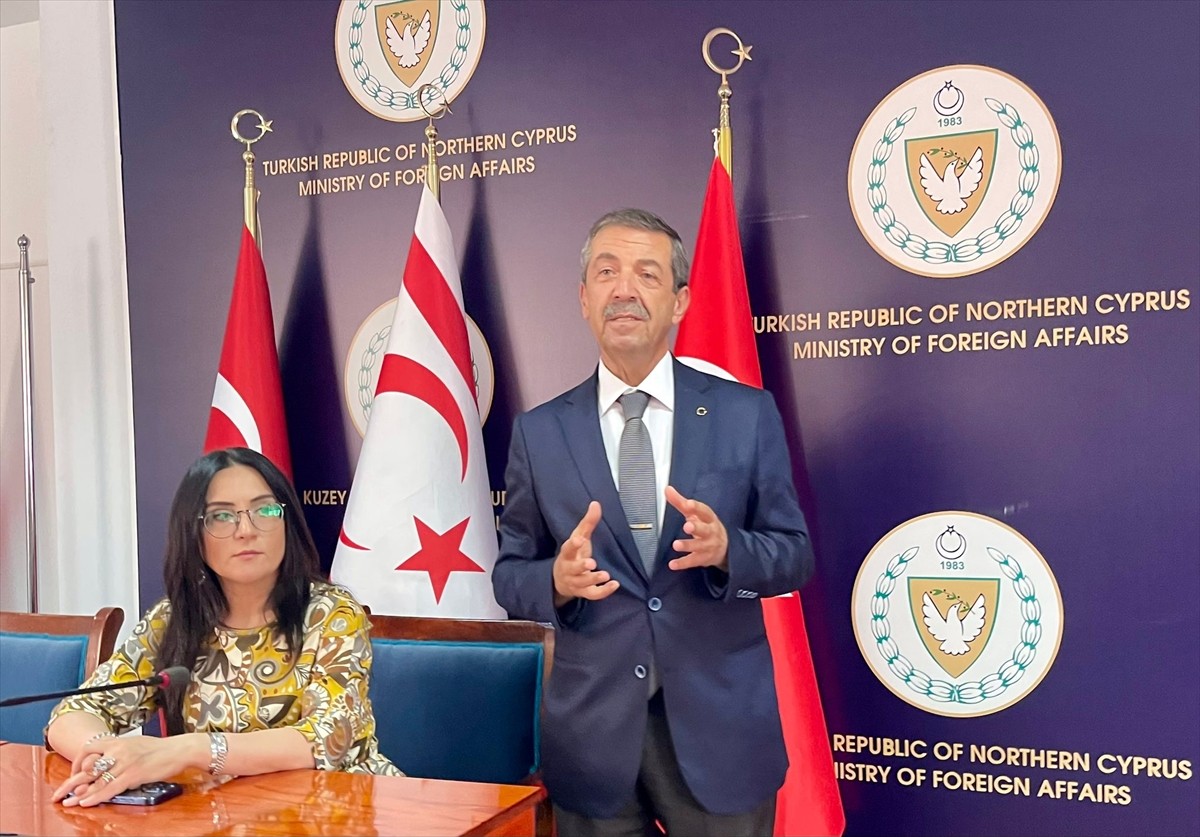Kuzey Kıbrıs Türk Cumhuriyeti (KKTC) Dışişleri Bakanı Tahsin Ertuğruloğlu, bir etkinlik kapsamında...