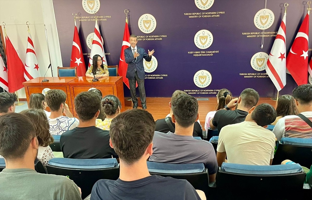 Kuzey Kıbrıs Türk Cumhuriyeti (KKTC) Dışişleri Bakanı Tahsin Ertuğruloğlu, bir etkinlik kapsamında...