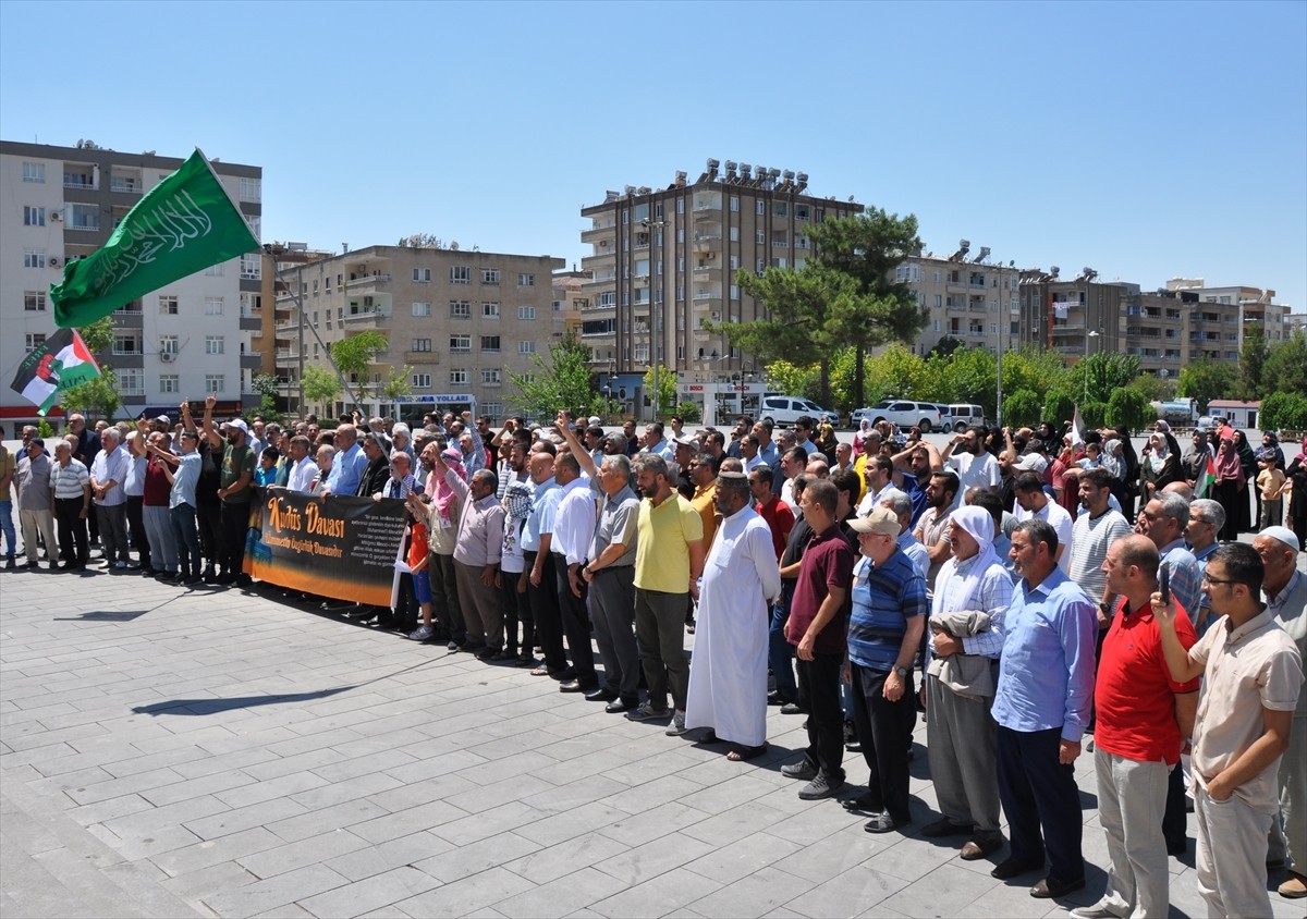 Mardin'de İsrail'in Gazze'ye saldırıları basın açıklamasıyla protesto edildi. Peygamber...