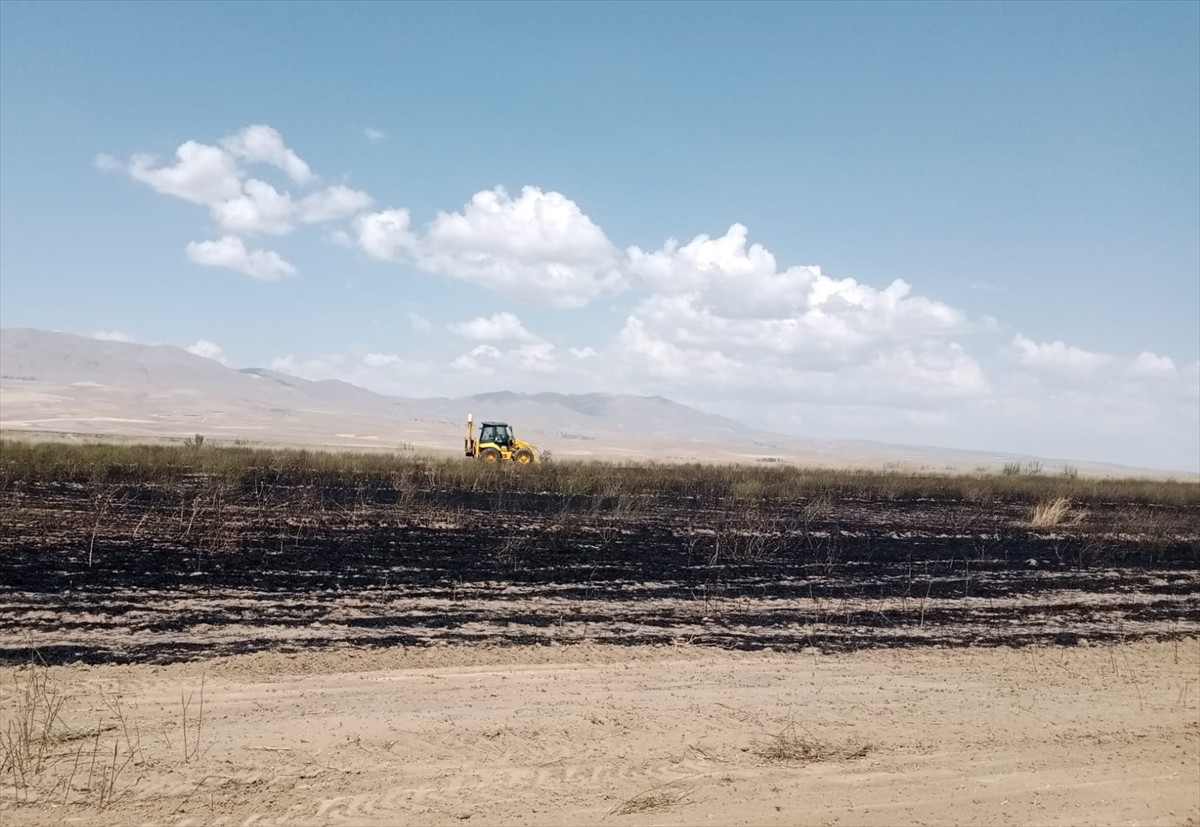 Van'ın İpekyolu ilçesinde, buğday ekili arazide çıkan yangın söndürüldü.