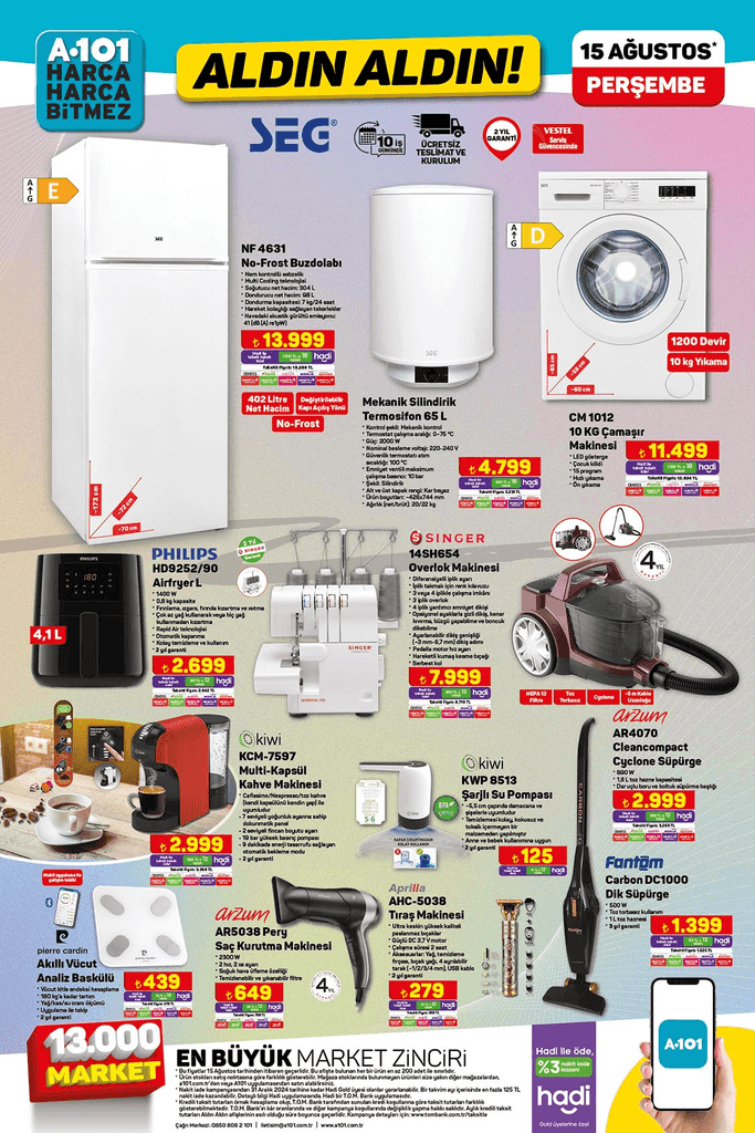 A101 15-21 Ağustos 2024 indirimli ürünler kataloğu yayınlandı: Yüzlerce üründe indirim yağmuru