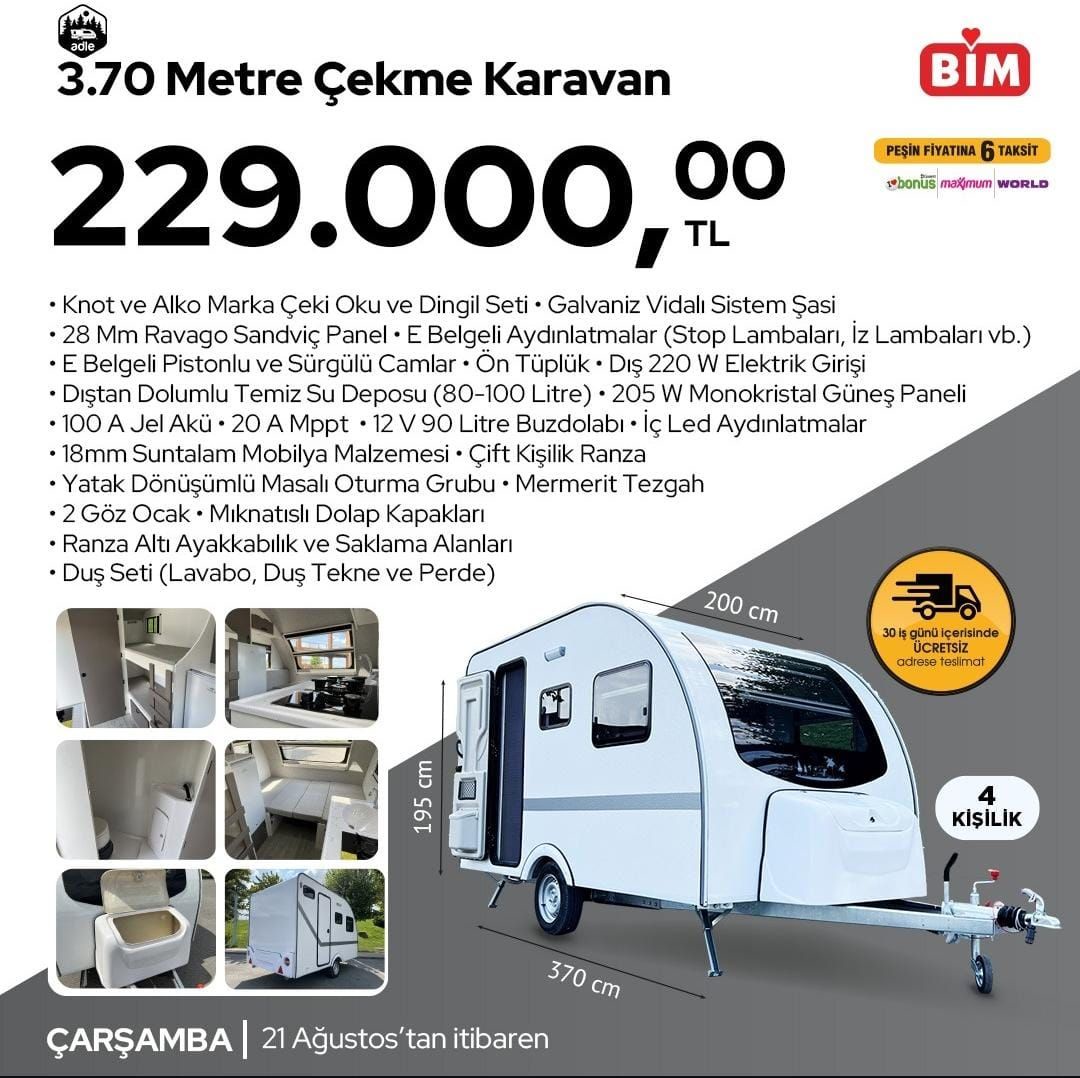 BİM'de 21 Ağustos 2024 İndirim Günleri: Çekme Karavan, Klima, Samsung Telefon, Samsung Akıllı Saat ve Yataklarda İnanılmaz Fırsatlar