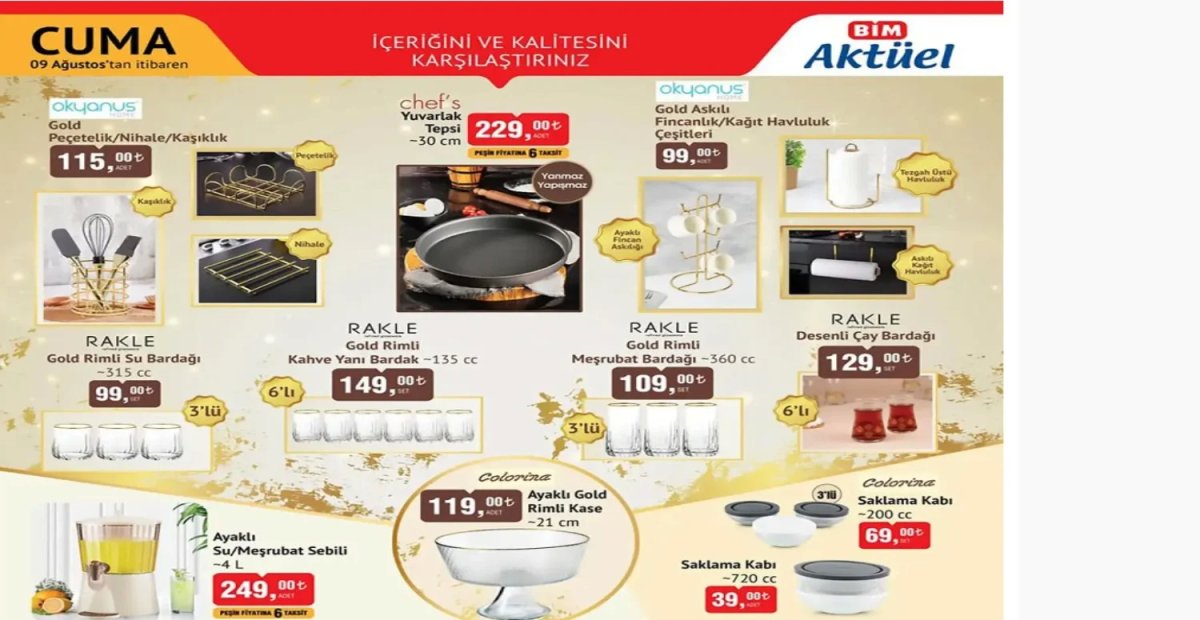 BİM, 9 Ağustos 2024 itibariyle yeni indirimli ürün kataloğunu duyurdu. Temizlikten gıdaya birçok seçenek sunulmakta.