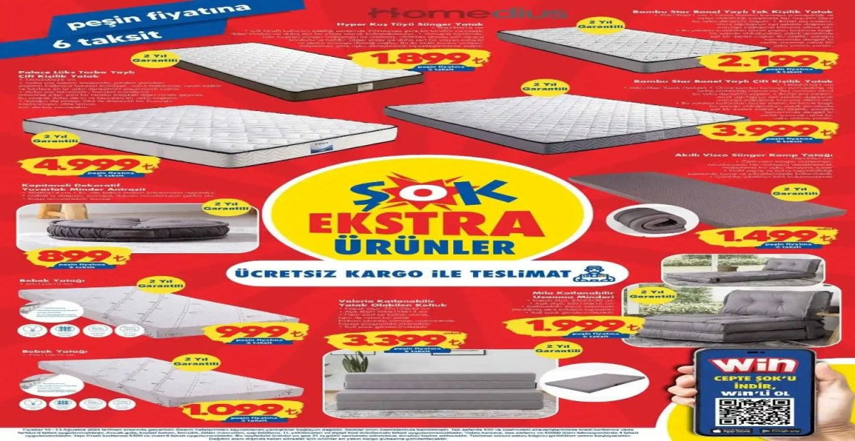 Kahvaltı çeşitlerinden mobilyaya kadar indirime davetlisiniz. 10 Ağustos da market kapısında beklemeye hazır olun!