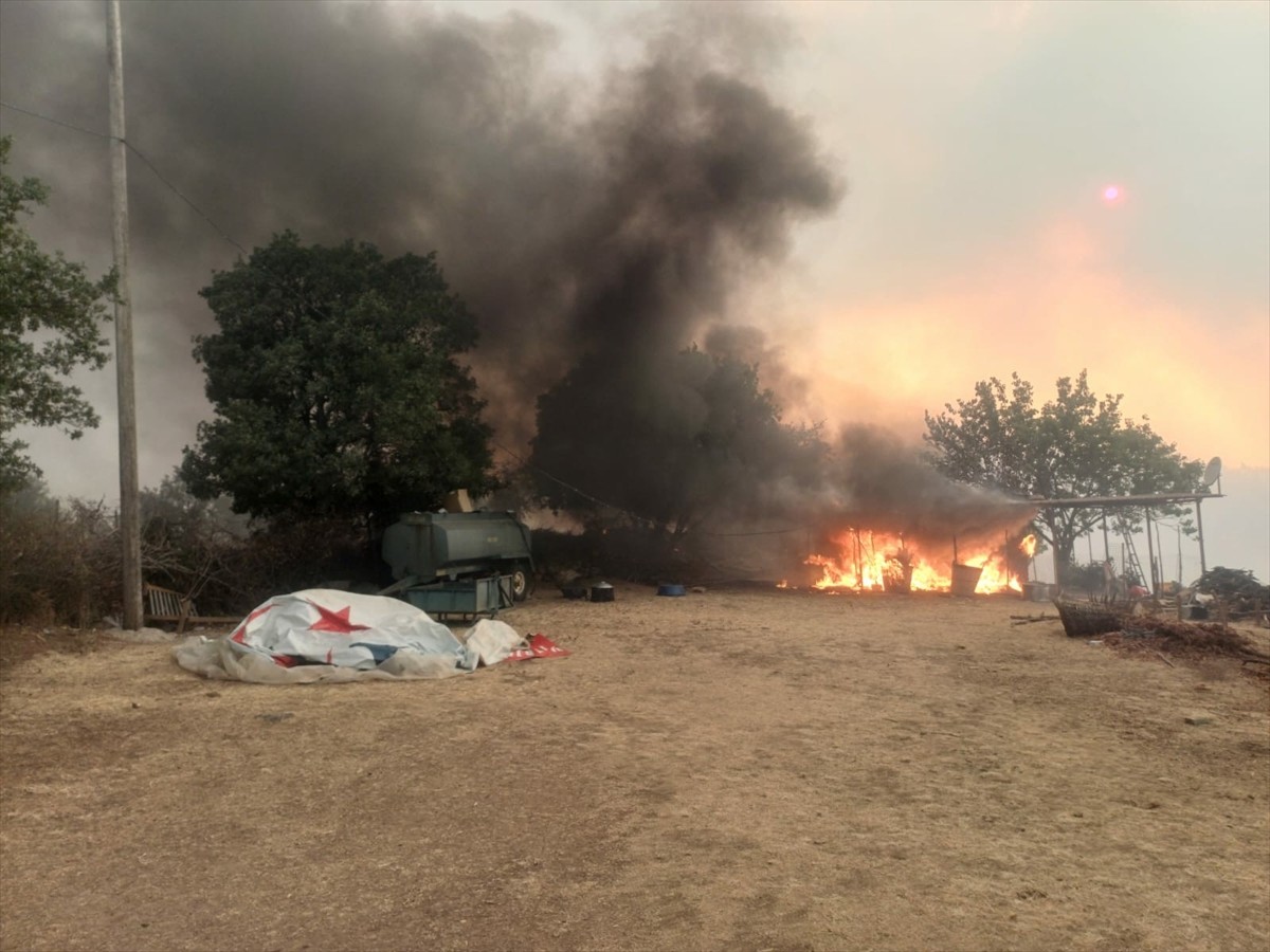 Manisa'nın Gördes ilçesindeki orman yangınlarına havadan ve karadan müdahale sürüyor. Salihli...