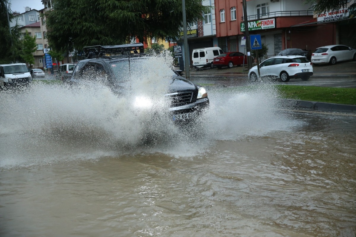 Ordu'nun Altınordu ilçesinde şiddetli yağış nedeniyle bazı ev ve iş yerlerini su bastı. İlçede...