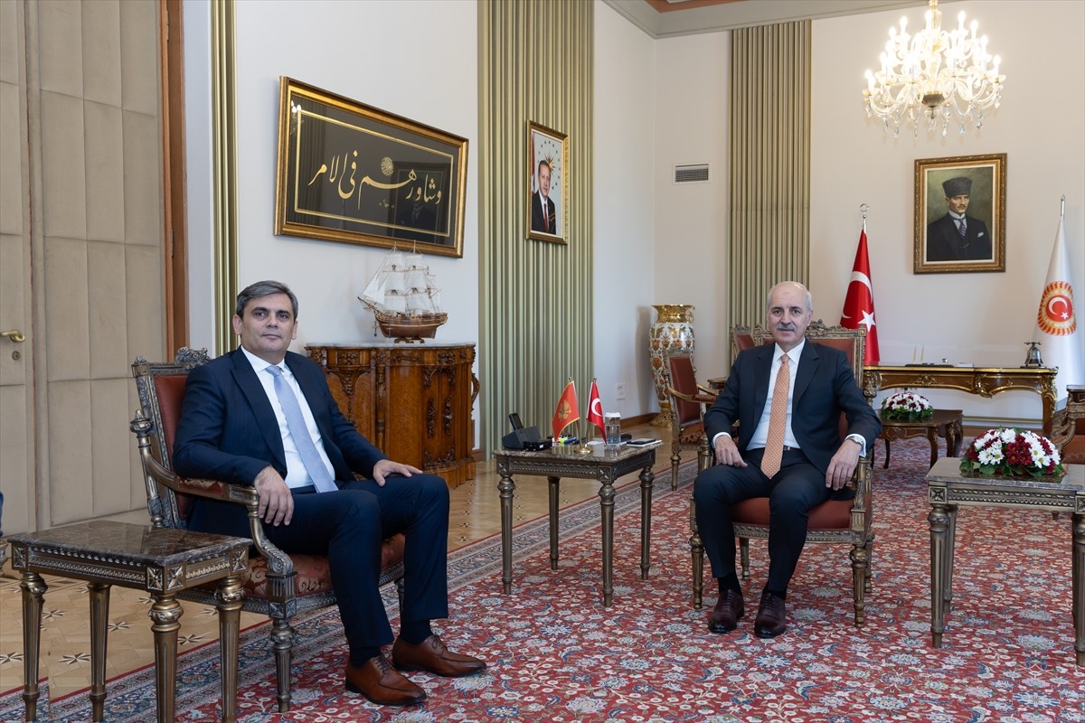 TBMM Başkanı Numan Kurtulmuş, Karadağ Başbakan Yardımcısı ve Dışişleri Bakanı Ervin İbrahimovic'i...