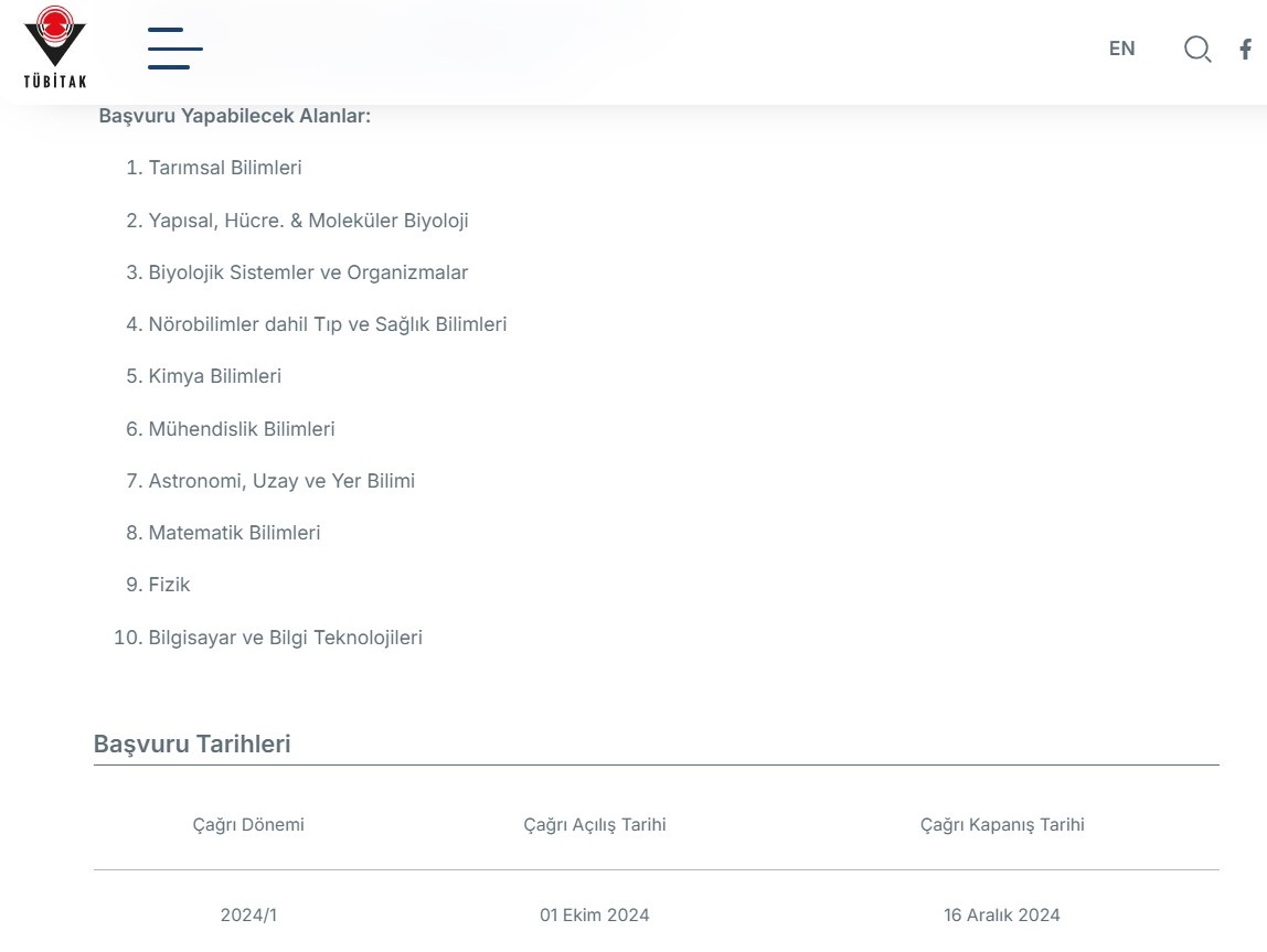2024-2025 TÜBİTAK Bursları Başvuruları Başlıyor