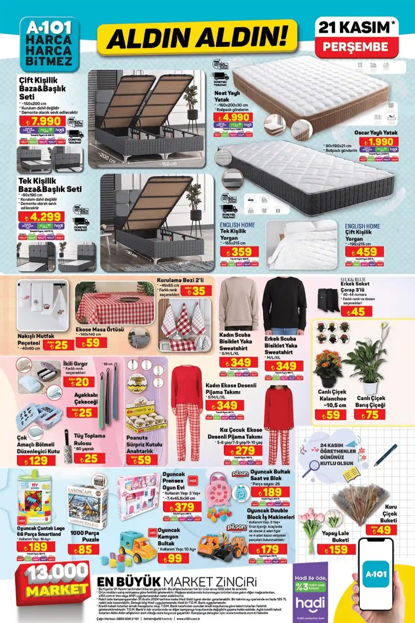 A101'de Dubai Çikolatası ile 21 Kasım 2024 İndirimleri