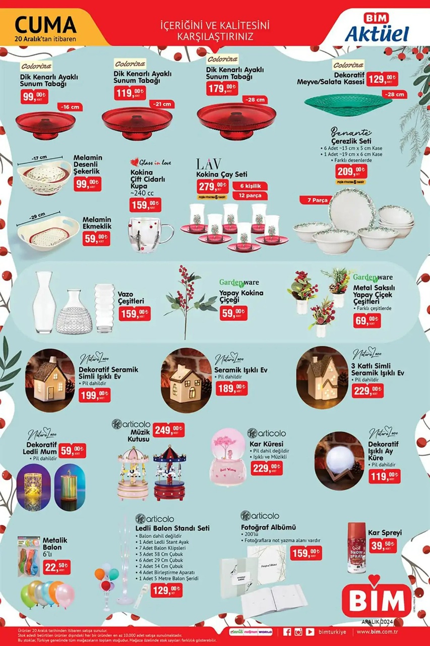 BİM 20 Aralık 2024 Aktüel Ürünler Kataloğu ile Avantajlı Yeni Yıl Fırsatları