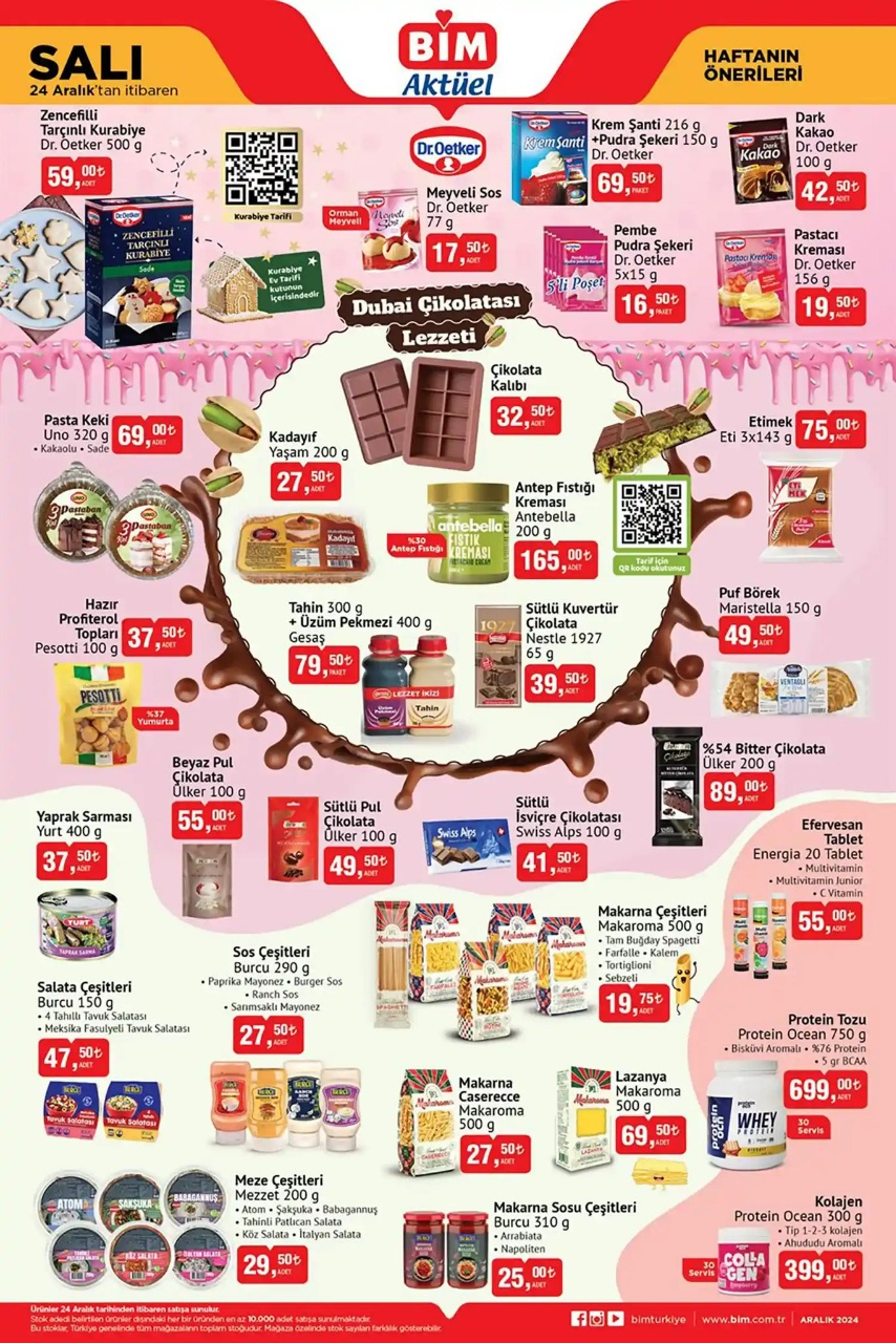 BİM, 24 Aralık 2024 Aktüel Kataloğunu Duyurdu: Meşhur Dubai Çikolatası Malzemeleri Salı Günü BİM'de!