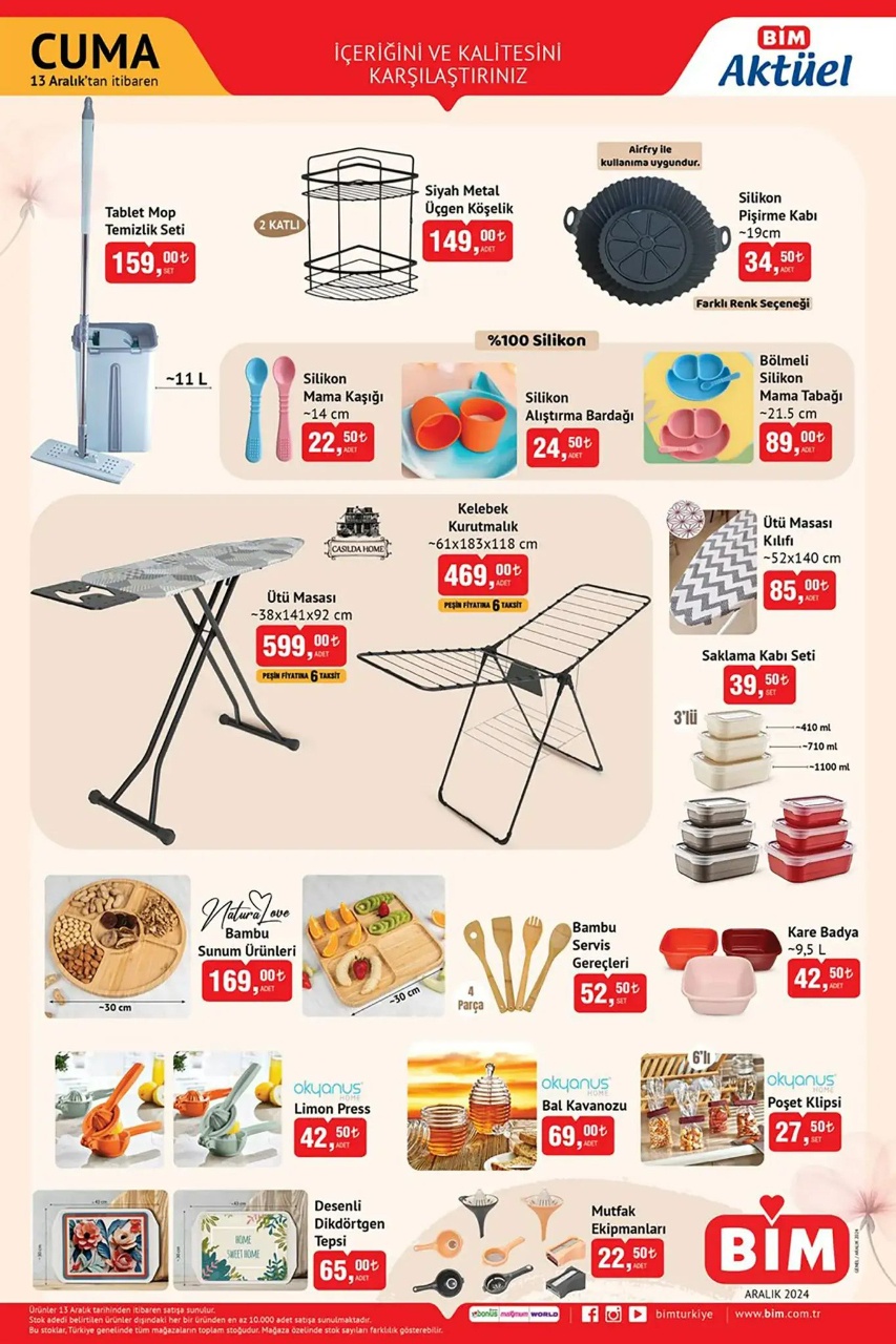 BİM'in 13 Aralık 2024 Aktüel Ürünler Kataloğu ile İndirimlere Son İki Gün!