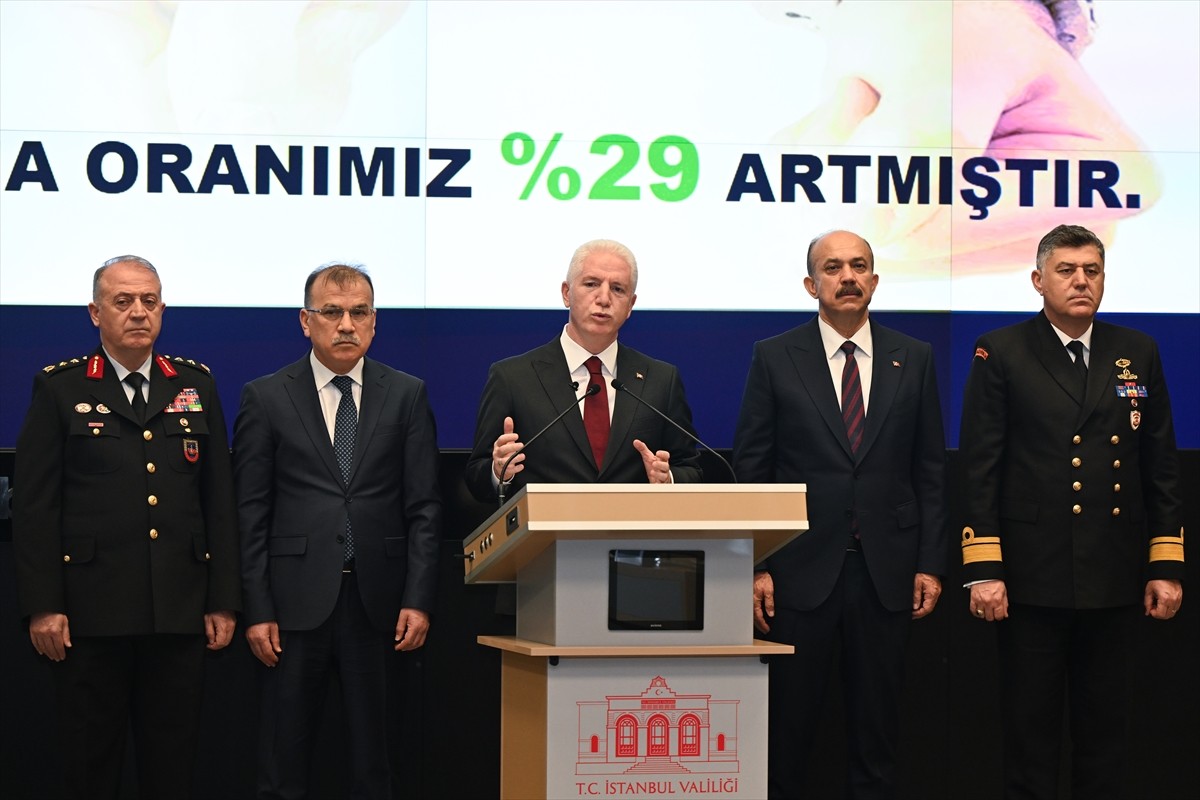 İstanbul Valisi Davut Gül, İl Afet ve Acil Durum Müdürlüğünde (AFAD) gerçekleştirilen toplantıda...