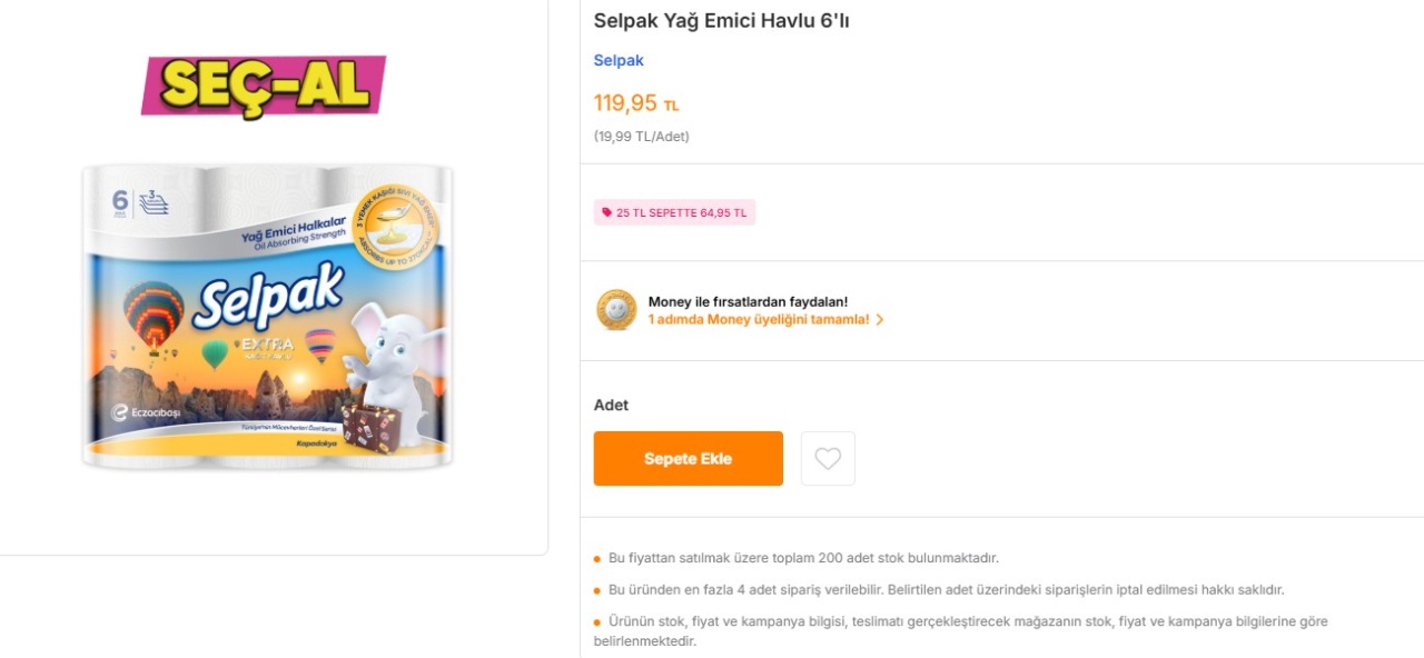 Migros'ta 15 Aralık'a Kadar Geçerli Dev İndirimler! Selpak 64 TL'ye düştü 