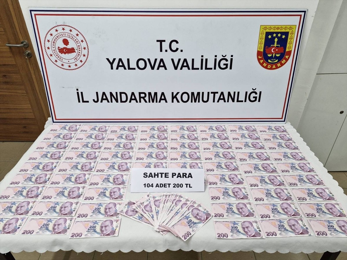 Yalova'nın Altınova ilçesinde jandarma ekiplerinin düzenlediği operasyonda 20 bin 800 lira sahte...