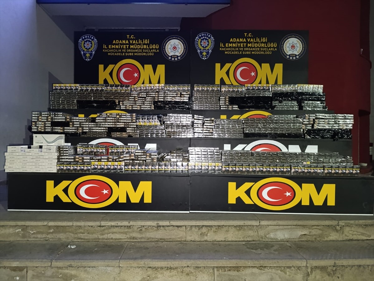 Adana'da düzenlenen kaçakçılık operasyonunda 6 bin 80 paket sigara ve 1 milyon 710 bin makaron...