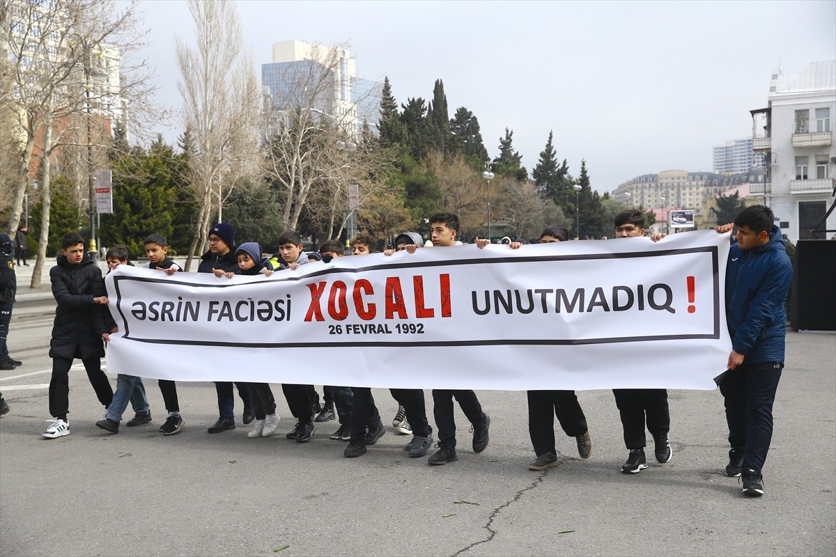 Azerbaycan'da, Ermeni güçlerinin 26 Şubat 1992'de işlediği Hocalı Katliamı'nın kurbanları...