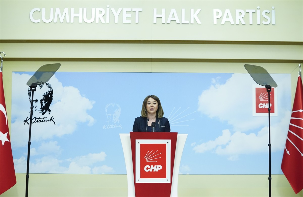 CHP Genel Başkan Yardımcısı Gül Çiftci Binici, parti genel merkezinde düzenlediği basın...