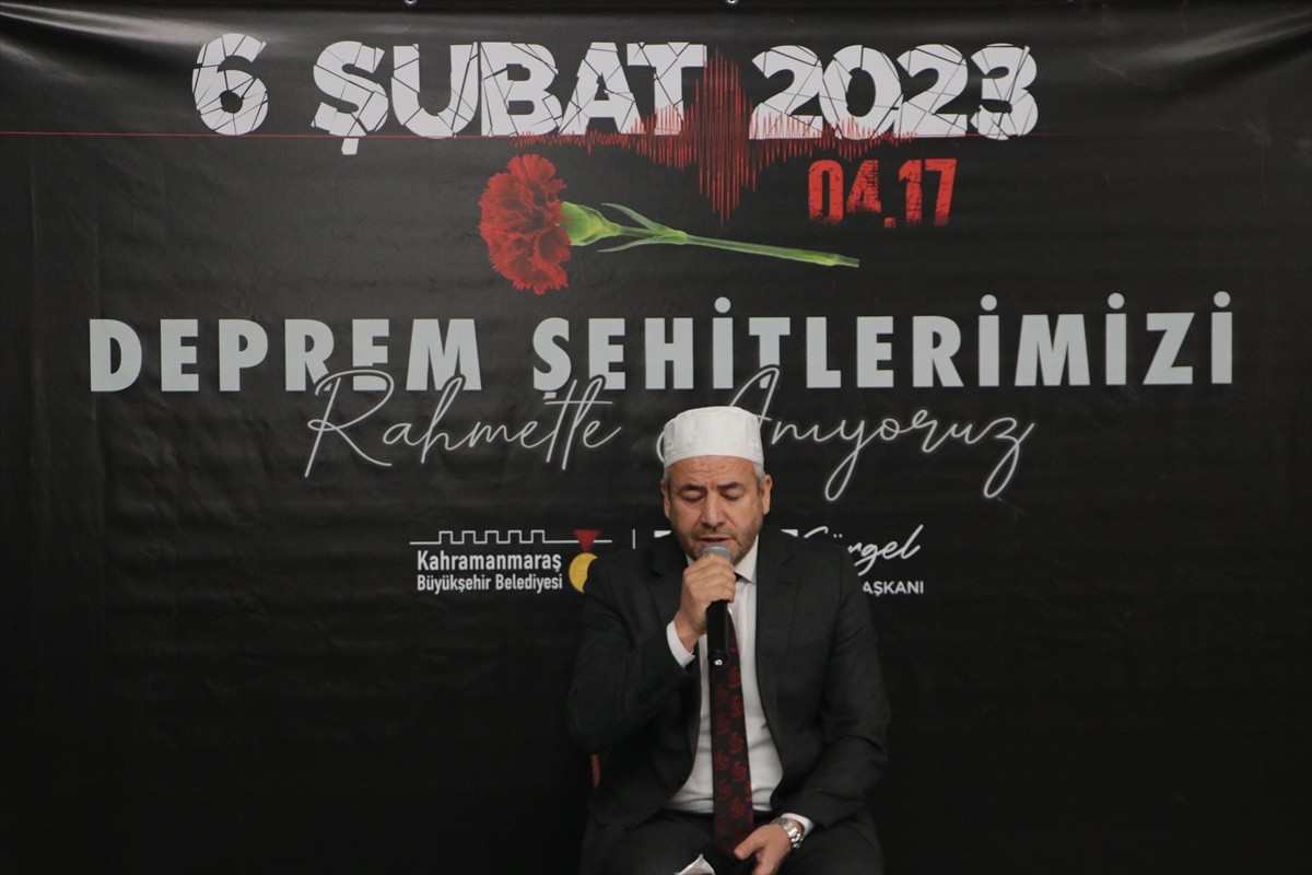 Kahramanmaraş'ta, 6 Şubat 2023'te meydana gelen depremde yaşamını yitirenler için anma töreni...