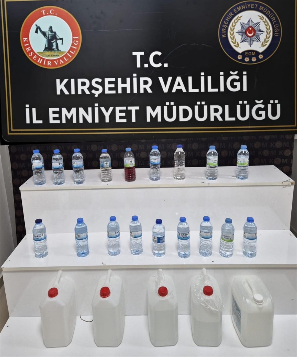 Kırşehir'de 24 litre sahte içki ve 10 litre etil alkol ele geçirildi, 1 zanlı gözaltına...
