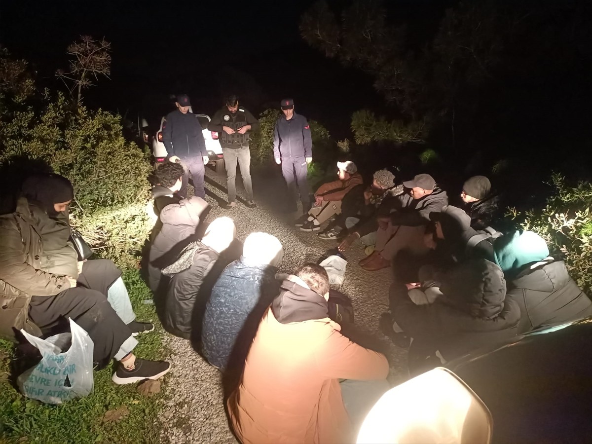 Muğla'nın Bodrum ilçesinde 17 düzensiz göçmen yakalandı.