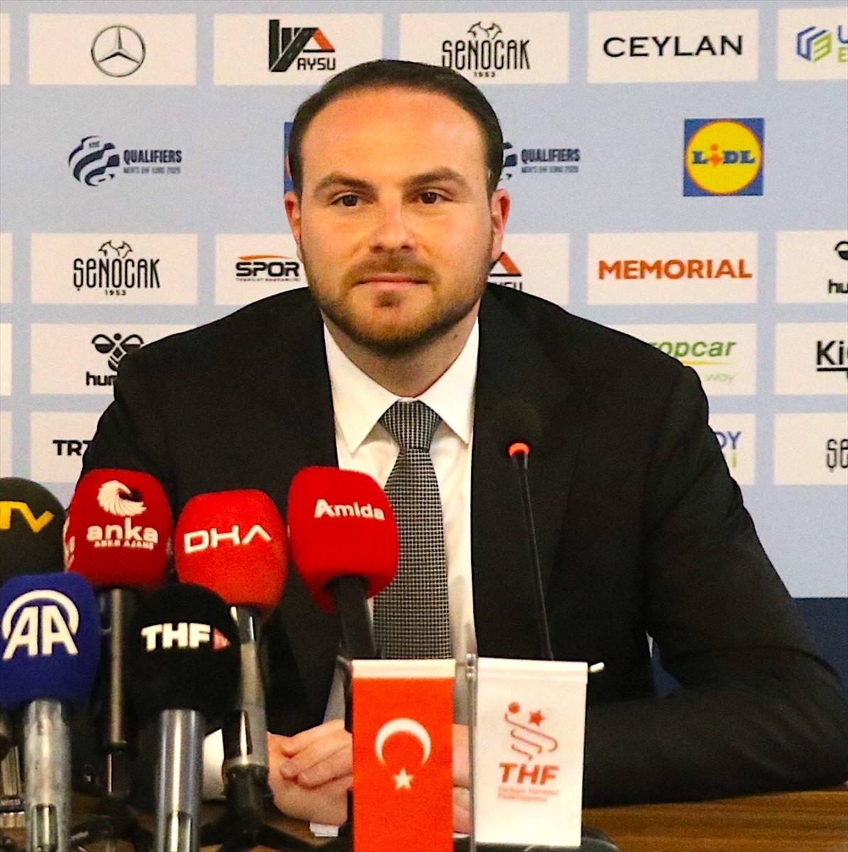 A Milli Erkek Hentbol Takımı, 2026 Avrupa Şampiyonası Elemeleri 7. Grup 3. maçında Diyarbakır'da...