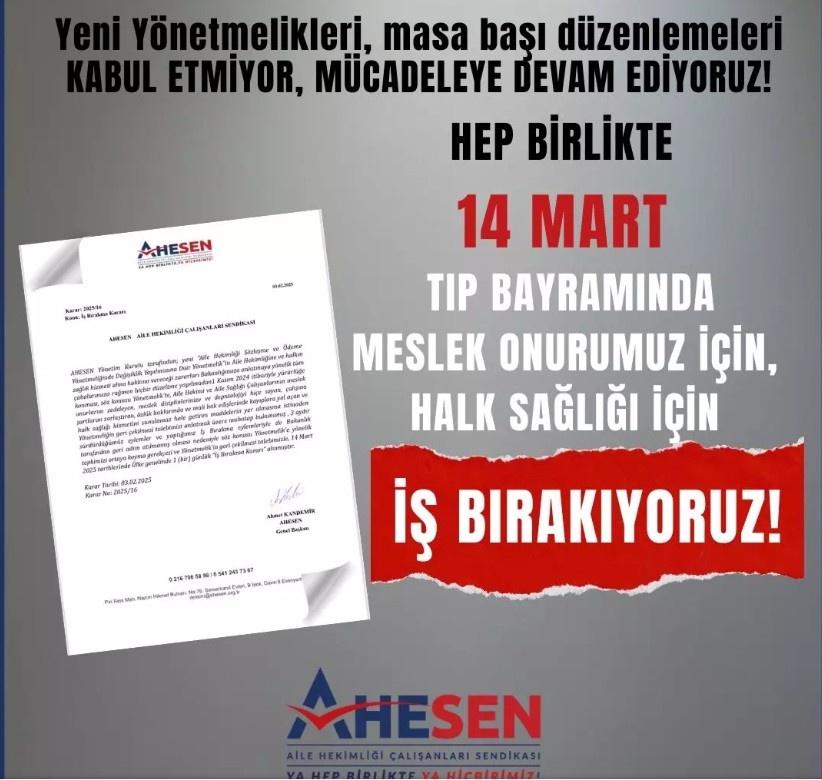 Aile Hekimleri 14 Mart Tıp Bayramı'nda Grev Yapacak
