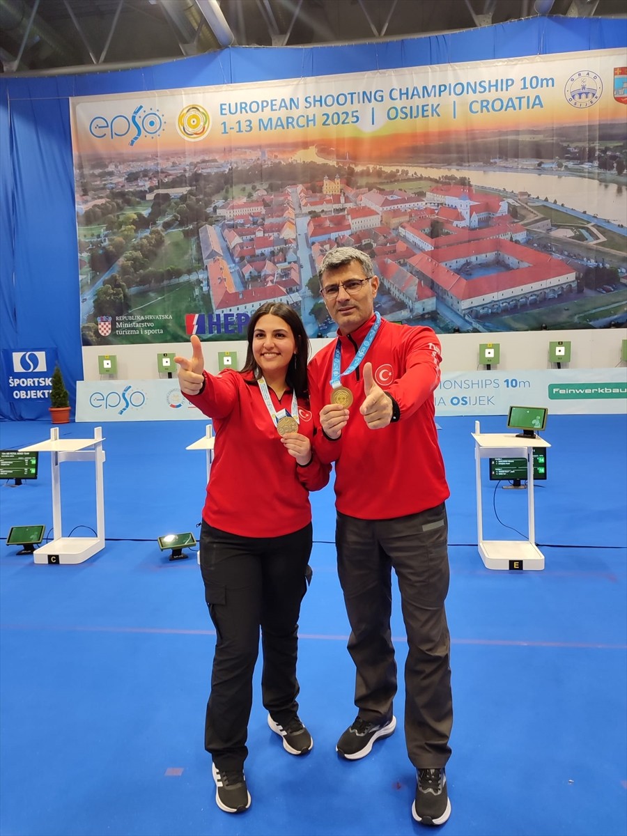 Avrupa Havalı Silahlar Şampiyonası'nda 10 metre havalı tabanca karışık takım kategorisinde...