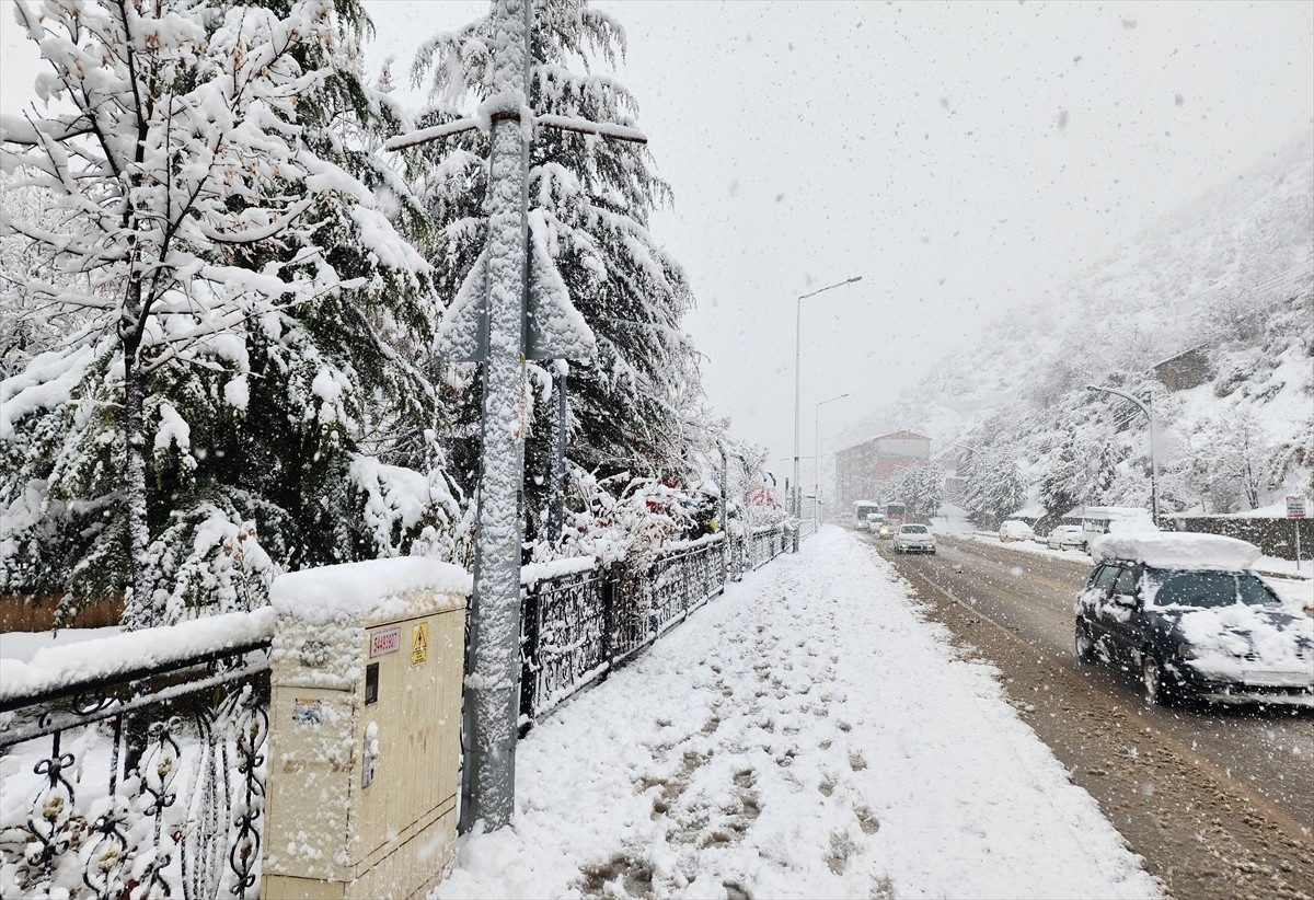 Gümüşhane'de kar yağışı etkili oldu.