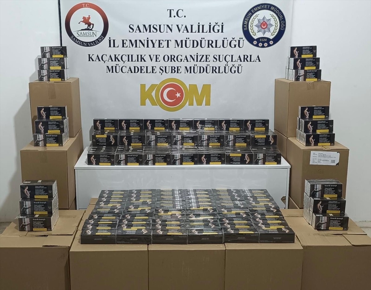 Samsun'da 250 bin makaron (filtreli sigara kağıdı) ele geçirilen operasyonda, 1 şüpheli gözaltına...