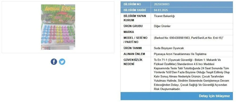 Ticaret Bakanlığı, Üç Oyuncak Türünü Piyasadan Toplattı