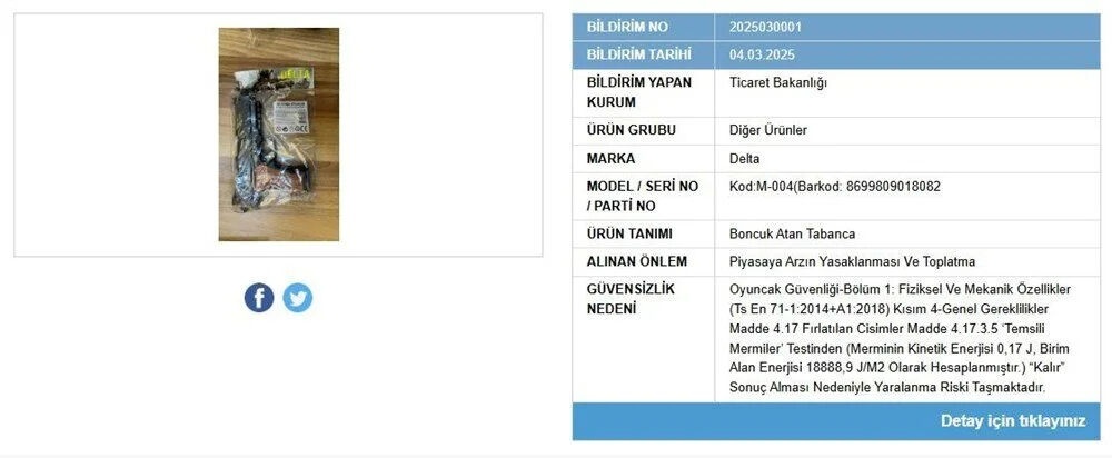 Ticaret Bakanlığı, Üç Oyuncak Türünü Piyasadan Toplattı