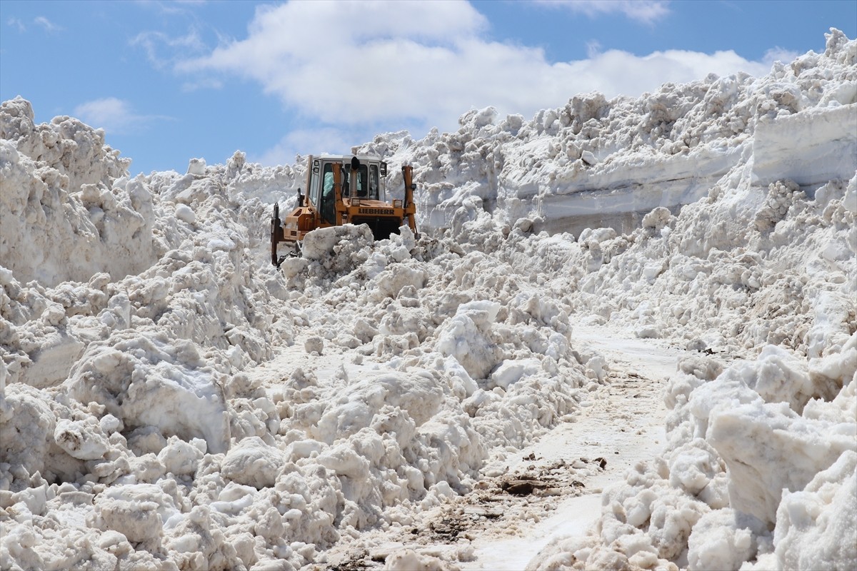Ağrı'nın Taşlıçay ilçesinde kışın kullanılmayan Balık Gölü ve çevresindeki köy ile mezra yolları...
