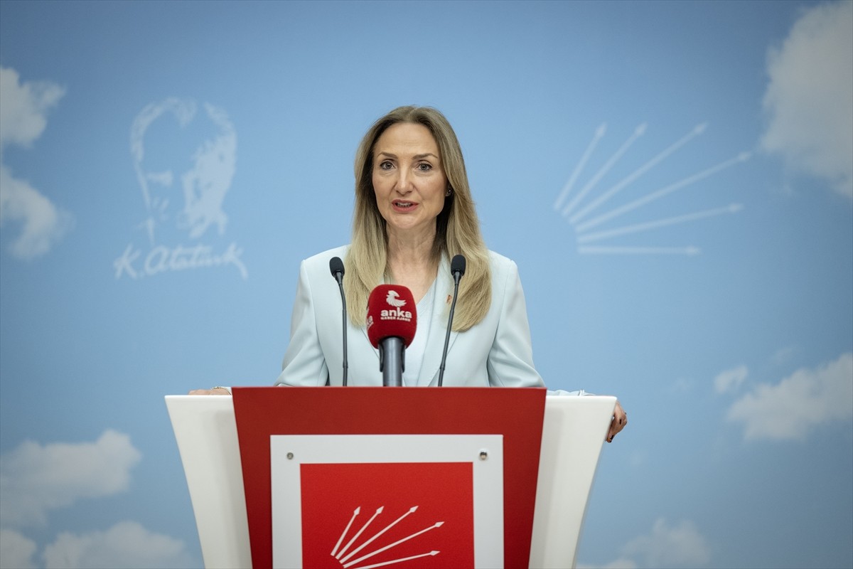 CHP Genel Başkan Yardımcısı Aylin Nazlıaka, parti genel merkezinde 23 Nisan Ulusal Egemenlik ve...