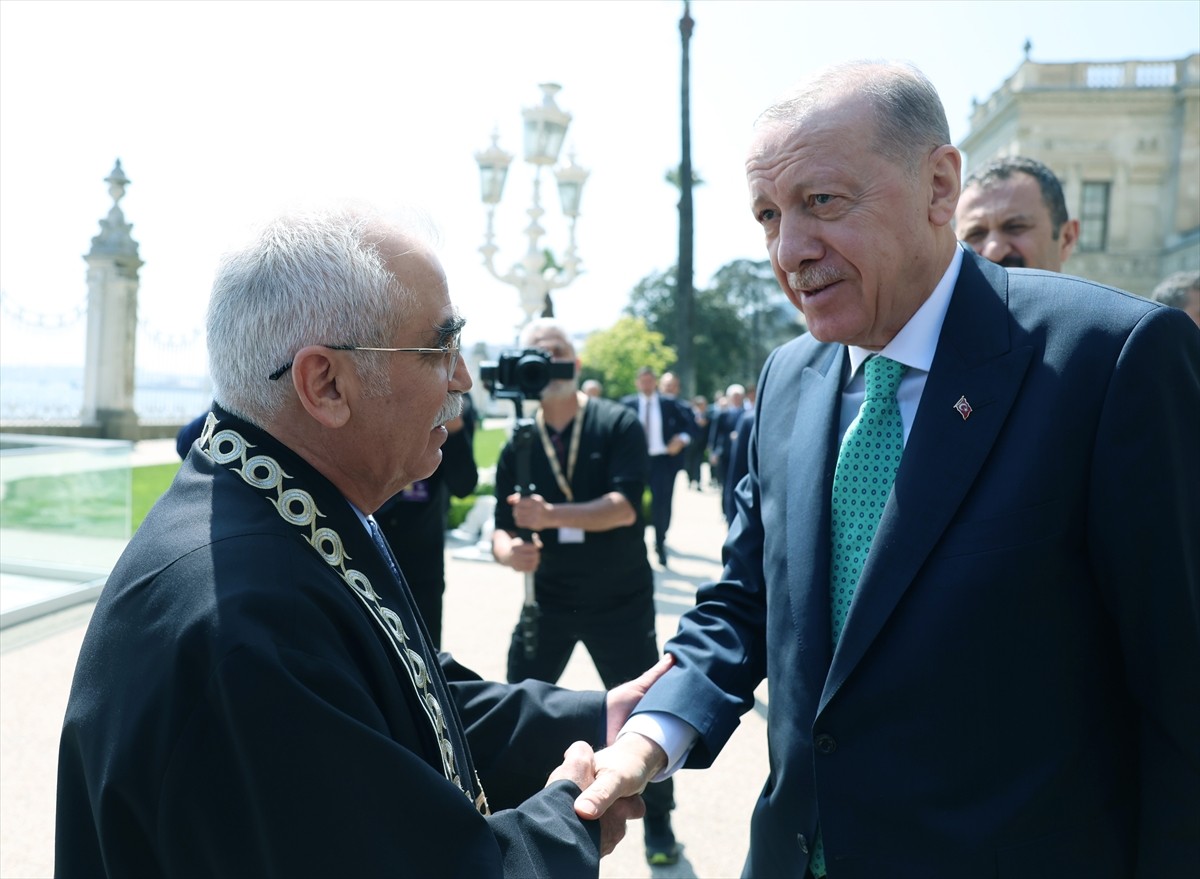 Cumhurbaşkanı Recep Tayyip Erdoğan, Dolmabahçe Sarayı'nda Anayasa Mahkemesinin 63. kuruluş yıl...