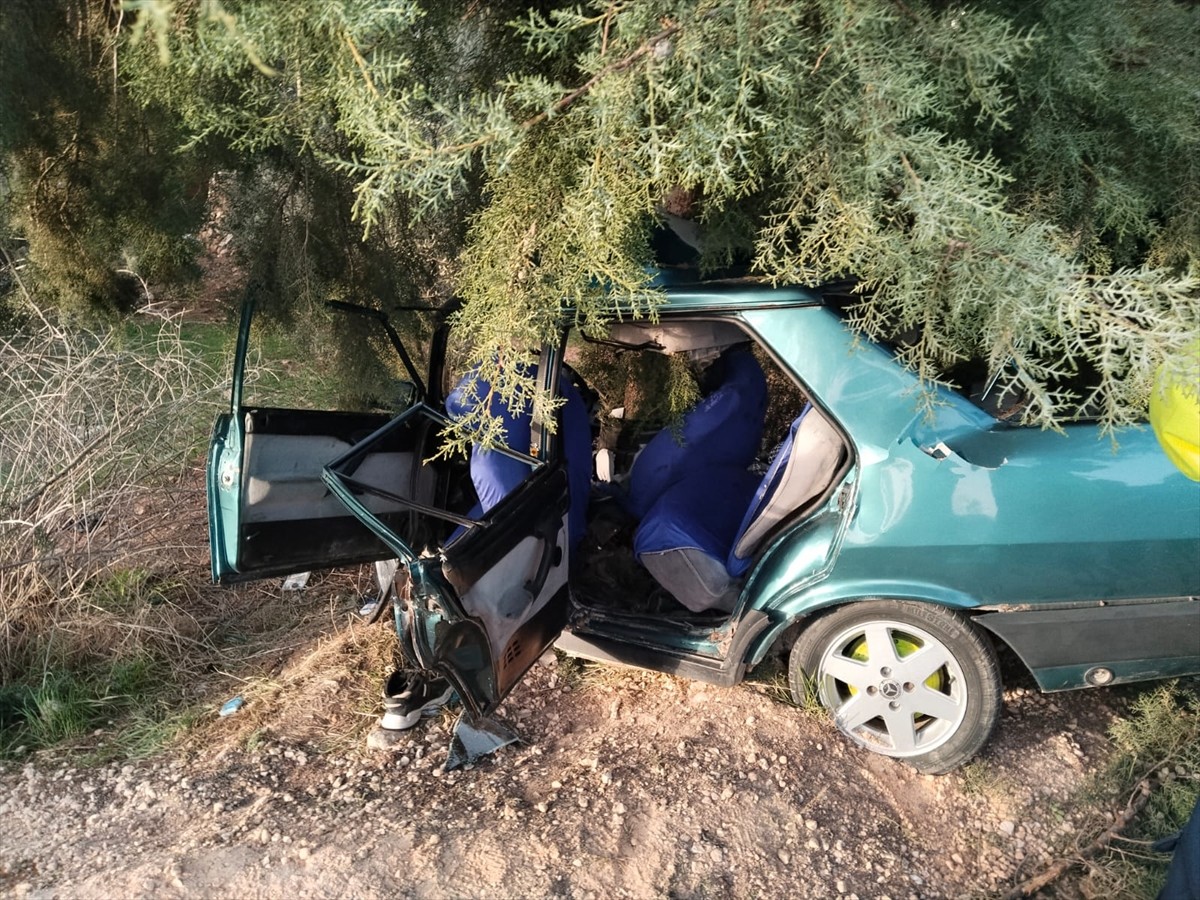 Gaziantep'in Oğuzeli ilçesinde yol kenarındaki ağaca çarpan otomobildeki 2 kişi yaralandı.