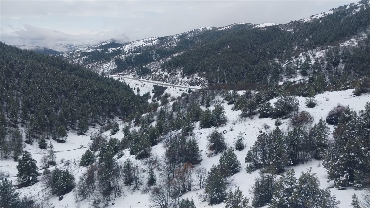Gümüşhane'nin Kelkit ilçesinde kar etkili oldu.